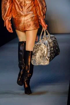 Model walking on stage Stock Photos