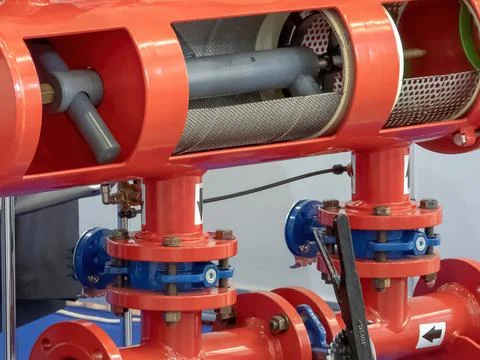 Model of water filtration system on ECWATECH exhibition. Crocus Expo Stock Photos