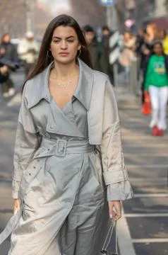 Model wearing a raincoat Stock Photos