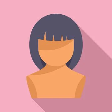 Model wig icon flat vector. Head style Stock Illustration