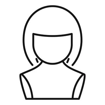 Model wig icon outline vector. Head style Stock Illustration
