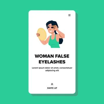 Model woman false eyelashes vector Stock Illustration