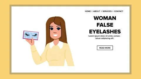 Model woman false eyelashes vector Stock Illustration
