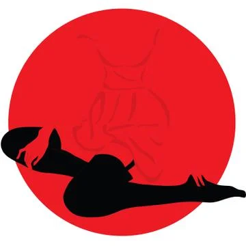 Model woman sit on the floor vector illustration Stock Illustration