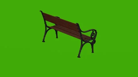 A model of a wooden bench with a backrest rotates on a green screen Stock Footage 279801819