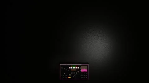 Model of working mixing console on dark background. concept of sound recording s Stock Footage 311720823