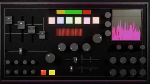 model of working mixing console on dark ... | Stock Video | Pond5