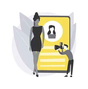 Modeling agency abstract concept vector illustration. Stock Illustration