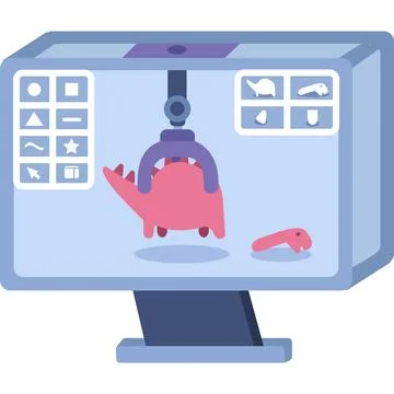 Modeling and design icon 3d printer vector Stock Illustration