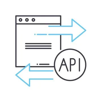 Modeling api line icon, outline symbol, vector illustration, concept sign Stockillustratie