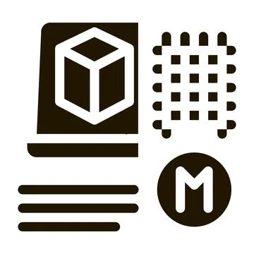 Modeling of building materials icon Vector Glyph Illustration Ilustración de archivo