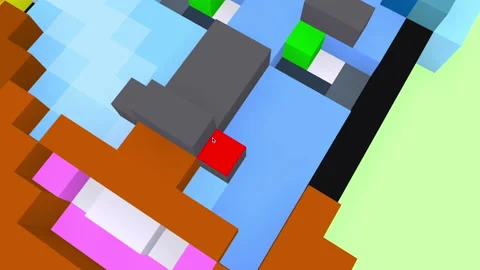 Modeling a crypto nft character in 3D software Stock Footage 169636306