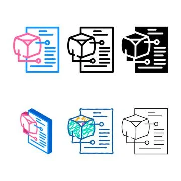 Modeling data science color icon vector concepts Stock Illustration