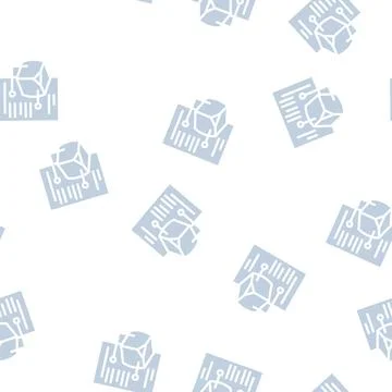 Modeling data science glyph vector seamless pattern 스톡 일러스트