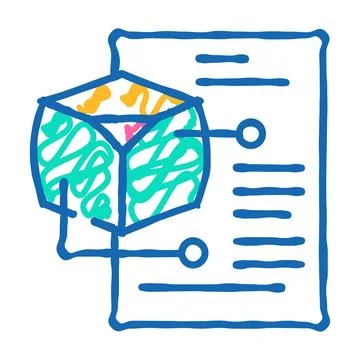 Modeling data science icon doodle illustration 스톡 일러스트