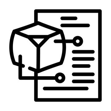 Modeling data science line icon vector illustration Illustrazione stock