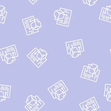 Modeling data science line vector seamless pattern イラスト素材