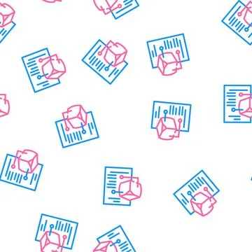 Modeling data science vector seamless pattern イラスト素材