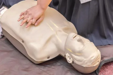 Modeling of dummy used in CPR training Foto stock