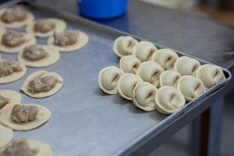 Modeling of dumplings Stock Photos