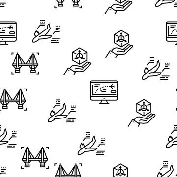 Modeling Engineering Vector Seamless Pattern Illustrazione stock