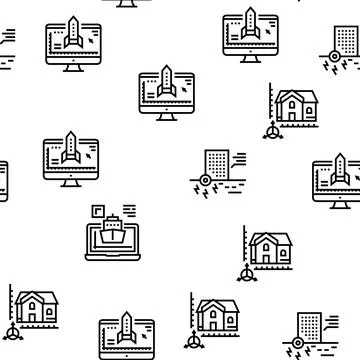 Modeling Engineering Vector Seamless Pattern Stockillustratie