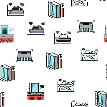 Modeling Engineering Vector Seamless Pattern Stockillustratie