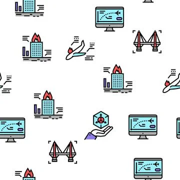 Modeling Engineering Vector Seamless Pattern 스톡 일러스트