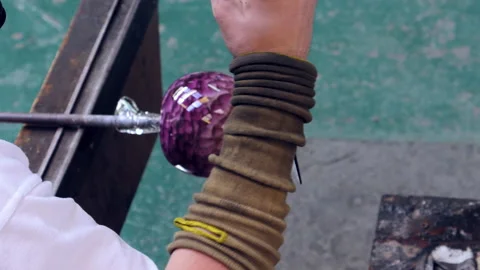 Modeling handmade decorative glass object Stock Footage 133883435