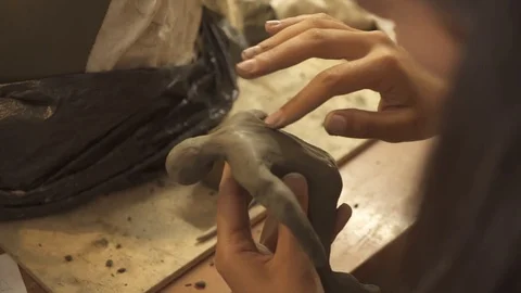 Modeling Human Shaped Pottery Stock Footage 85630769