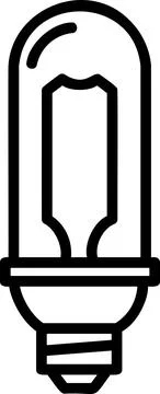 Modeling Lamp Flash Tube Line Icon Stock Illustration