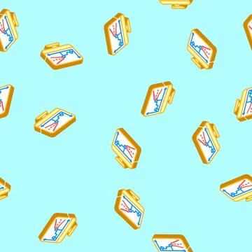 Modeling risk isometric icon seamless pattern Stock Illustration