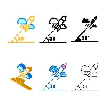 Modeling self study color icon multipack vector イラスト素材