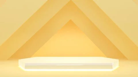 Modeling stand for triangular product presentation,mock up podium for product Stock Illustration