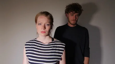 Models acting relationship problems and incommunicability in studio 스톡 동영상 73540453