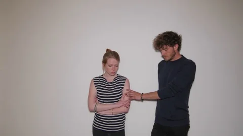 Models acting relationship problems in studio 스톡 동영상 73540079