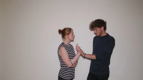 Models acting relationship problems in studio 스톡 동영상 73540108