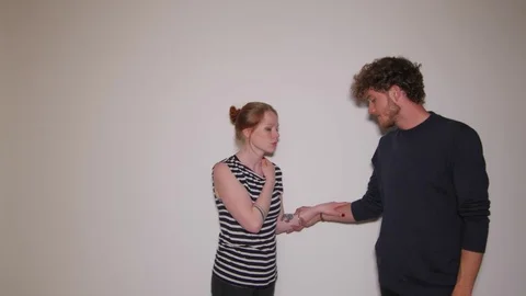 Models acting relationship problems in studio 스톡 동영상 73540154