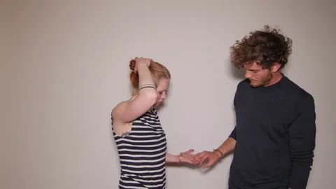 Models acting relationship problems in studio 스톡 동영상 73540282