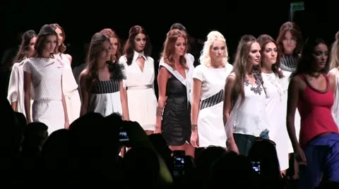 Models on the catwalk Stock Footage