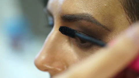 The model's face in the frame Stock Footage 98482558