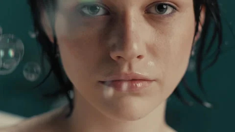 Model's Face Looking At Camera Stock Footage 275499959