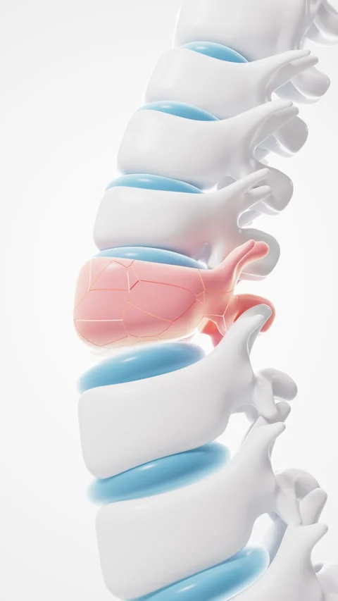 Models of human vertebrae and fractures, 3d rendering. Stock Footage 273757373