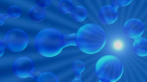 Models of the hydrogen molecule H2 - two atoms. physics chemistry educational Illustrazione stock