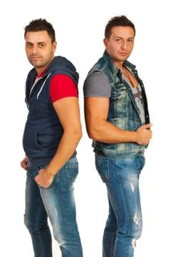 Models men in jeans Stock Photos