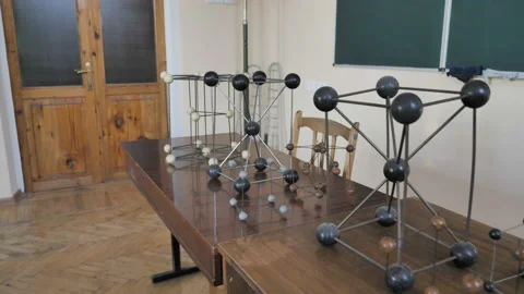 Models Molecular Structures Or Crystal Lattices Using In Physics In The School Video stock 138046073