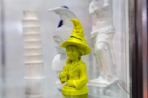 Models printed from plastic on a 3D printer Stock Photos