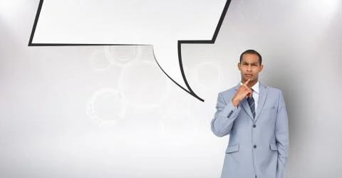 Models with speech bubbles 写真素材