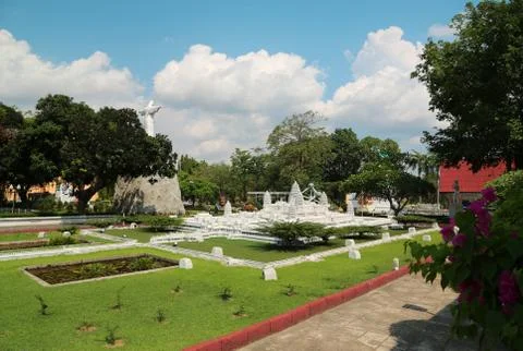 Models of world attractions in Mini Siam park in Pattaya, Thailand 스톡 사진