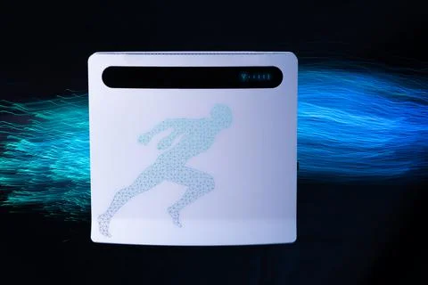 Modem e luci  Stock Photos